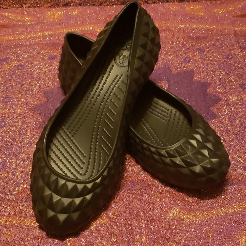 Brand New Ballet Flat Studded Crocs
